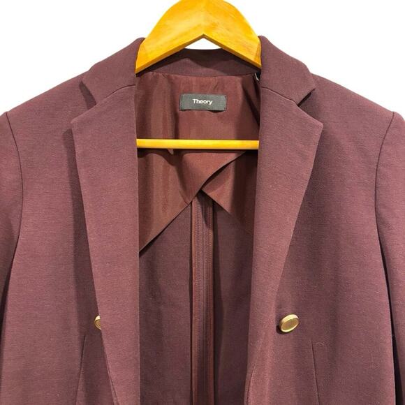THEORY Jontia K Blazer, Garnet Burgundy, Size 2 - Picture 5 of 13